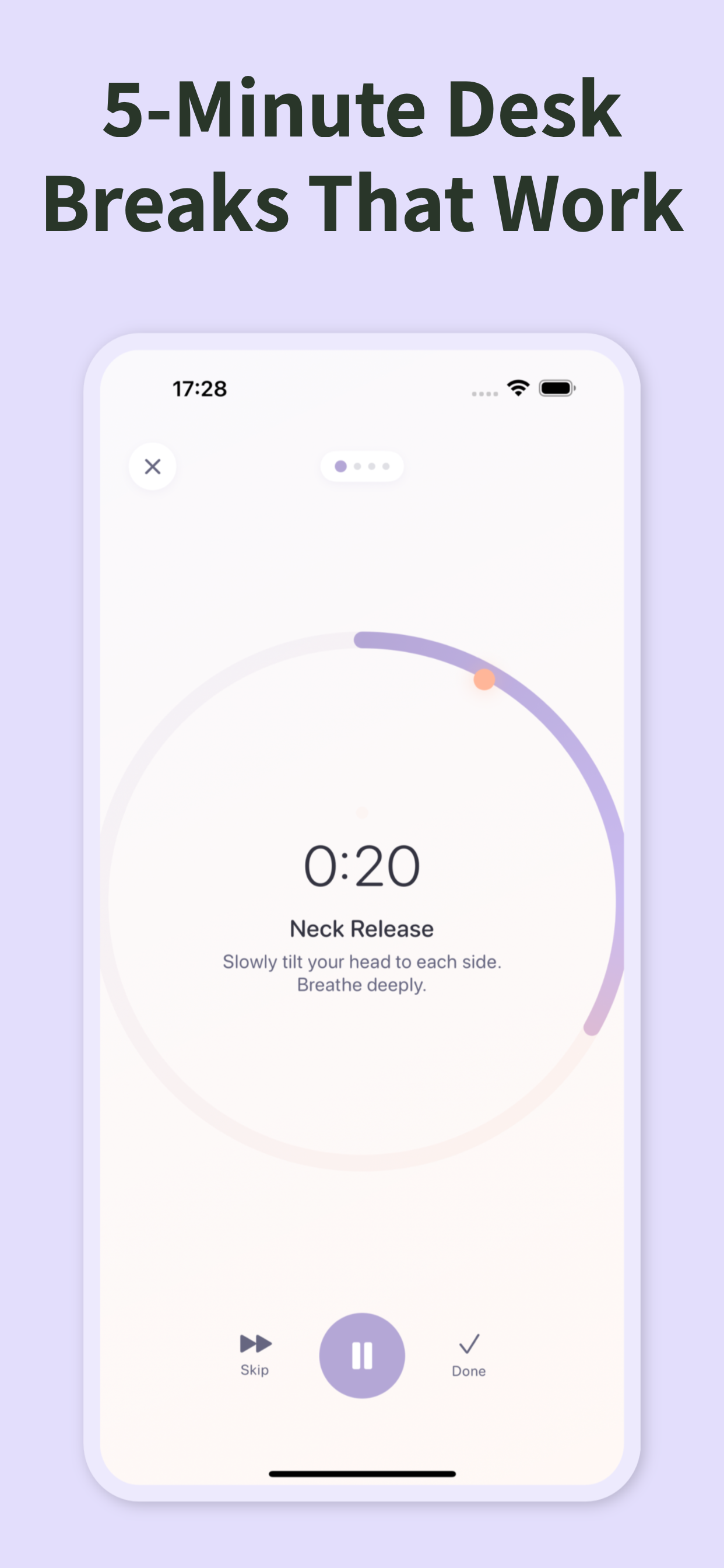 Stretch Break Timer - Quick and Full Break Options - 2 to 5 minute stretches