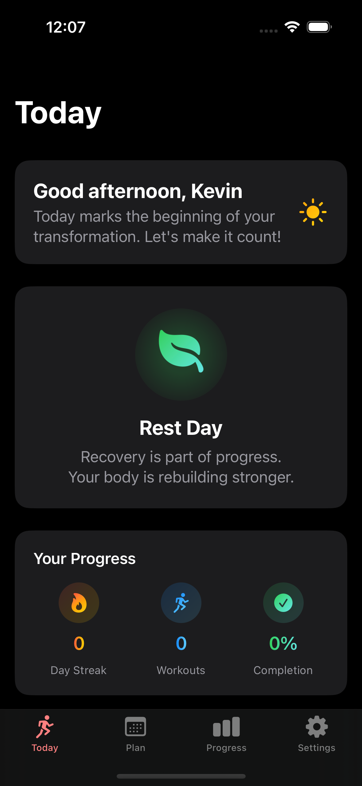 BodyweightPlan - Today's Workout Dashboard