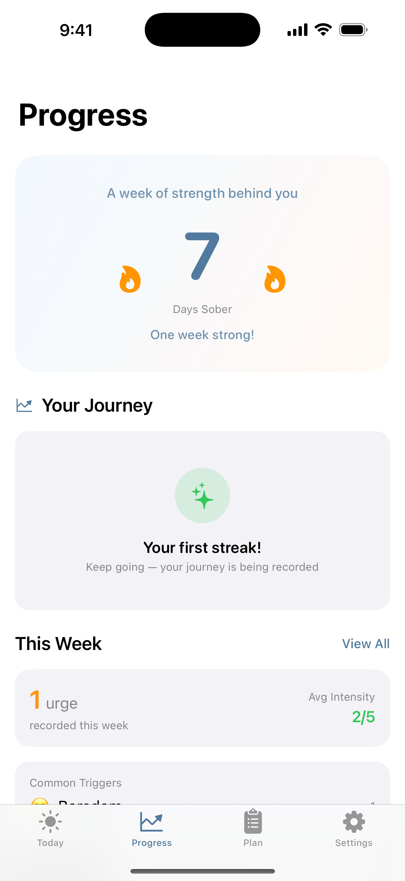 SoberNudge - Progress Milestones